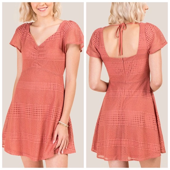 RUCHED CROCHET A-LINE DRESS - Picture 2 of 8